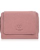 portfele damskie Portfel damski skórzany różowy duży w orientacji poziomej
