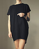 sukienki mini damskie Sukienka dresowa Oversize Czarna Bez rękawów