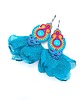 kolczyki soutache Kolczyki sutasz róż turkus pomarańcz wiosenne z howlitem Ballerina