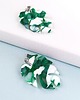 kolczyki z masy plastycznej Zielone matowe kolczyki monstera