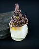 wisiory Wisiorek wire wrapping z żółtymi agatami