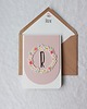kartki scrapbooking Rózia. Zaproszenia urodzinowe z kolorowym kwiatowym wiankiem