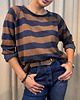 bluza bez kaptura damska Bluza w paski Cioccolato