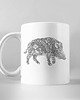 kubki i filiżanki Kubek ceramiczny 330ml DZIK biały