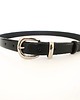 paski damskie Wąski pasek ze skóry naturalnej czarny