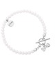 bransoletki srebrne Srebrna bransoletka z białych pereł SWAROVSKI CRYSTAL z kokardką