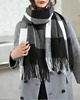 szale damskie Szalik Damski kaszmirowy wełna czarny szary biały