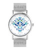 zegarki damskie Zegarek - Ptaszki folkowe blue - bransoleta mesh
