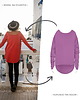 t-shirt damskie Longsleeve z przedłużonym tyłem Śliwkowy