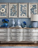 grafiki i ilustracje 4 PLAKATY niebieskie chinoiserie , kwiaty