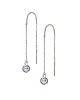 kolczyki srebrne Aura - Srebrne kolczyki z kamieniem księżycowym na łańcuszku