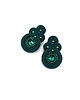 kolczyki soutache Gracia sztyfty sutasz małe zielone kolczyki z kryształkami