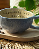 filiżanki Ceramiczna filiżanka handmade z napisem i kwiatem