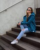 bluza z kapturem damska Peleryna do zadań specjalnych Morska