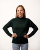 swetry damskie  Sweter Golf Wełniany OCELOT Zielony- damski półgolf 100% wełny merino