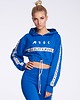 bluza z kapturem damska MRSK niebieska bluza z taśmami