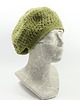 czapki damskie Oliwkowy beret szydełkowy w retro stylu