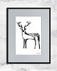 grafiki i ilustracje Grafika w ramie - jeleń