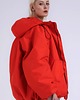 kurtki damskie Kurtka bomber hoodie oversize red