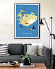 plakaty Islandia - plakat - mapa graficzna