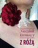 chokery Kremowy koronkowy retro naszyjnik z piękną bordową różą