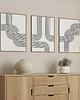 plakaty Zestaw 3  geometrycznych plakatów liniowych, do salonu, sypialni.