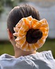 gumki do włosów Scrunchie Falbana Żółta Kratka