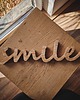 napisy dekoracyjne i tabliczki Drewniany napis smile z drewna, stojący dąb