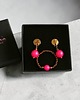 komplet biżuterii RAZEM TANIEJ! Swarovski neon pearls : neon pink : kolczyki & pierścionek