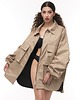 kurtki damskie Kurtka koszulowa mocca oversize