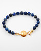 bransoletki z kamieni naturalnych Bransoletka z lapis lazuli i złoconym medalionem