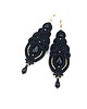 kolczyki soutache Nano kolczyki sutasz czarne z jadeitami długie wieczorowe eleganckie