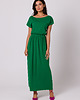 sukienki maxi damskie Sukienka maxi z dekoltem i elastyczną talią-soczysta zieleń(B-264)
