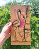 Ozdoby na ścianę Unikalna ilustracja na sklejce - różowe flamingi