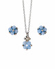 komplet biżuterii Komplet Biżuterii Akwamaryn- Kolczyki Sztyfty i Naszyjnik - wersja srebrna