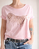 t-shirt damskie Rose gold Zebra na różowym Oversize