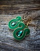 kolczyki soutache Małe zielone kolczyki soutache