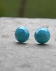 kolczyki wire wrapping Turkusowe szlifowane kryształy  - sztyfciki