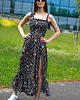 sukienki maxi damskie Sukienka długa maxi na ramiączkach w kwiatki