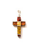 wisiory Wisiorek krzyżyk srebro, bursztyn