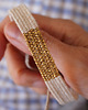 bransoletki na sznurku Bransoletka tkana handmade, na sznurku - beż
