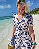 sukienki midi damskie WIskozowa sukienka midi w niebieskie kwiaty