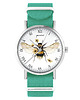 zegarki damskie Zegarek - Bee natural - turkusowy, nylonowy