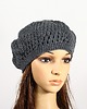czapki damskie Ciemnoszary retro beret robiony szydełkiem