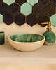 umywalki Umywalka zielona, umywalka nablatowa, umywalka ceramiczna, okragła