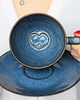 filiżanki Filiżanka z Sercem Wewnątrz Ceramiczna Morska 270ml