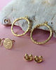 kolczyki pozłacane Kolczyki DOUBLE RINGS, srebro 925 pokryte 24K złotem