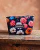 pokrowce i etui - na klucze Etui na klucze z czarnego weluru w kolorowe kwiaty handmade
