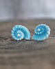 kolczyki ceramiczne Kolczyki Muszelki "Turkusowe Echo Oceanu" - ceramiczne sztyfty