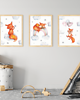 obrazy i plakaty do pokoju dziecięcego Zestaw plakatów z liskiem